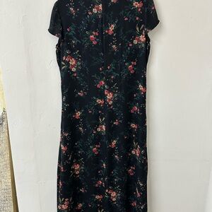Ralph Lauren Black Maxi Dress with Pink Floral Print